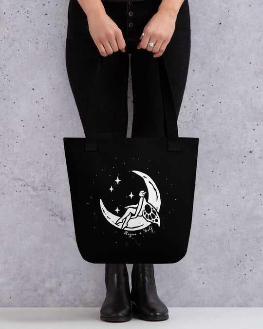 Pixie Moon Tote Bag -  Vegan Tote for Women Shopping & Grocery Cottagecore Dark Academia Witchy Style