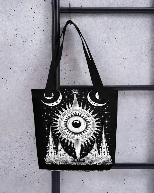 The Cosmos Awakens Vegan Tote Bag - Reusable Bag for Women Goth Accessories Dark Academia Alt Goth Style