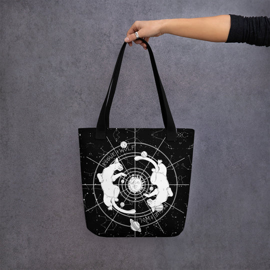 Purr Nebula Tote Bag - Alt Goth Grunge Witchy Style for Gym & Shopping Cool Gothic Vegan Gifts