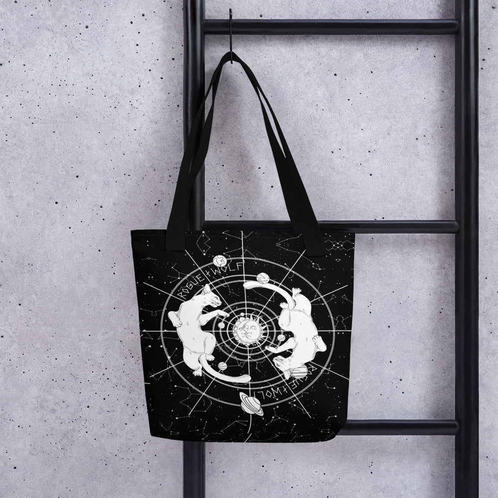 Purr Nebula Tote Bag - Alt Goth Grunge Witchy Style for Gym & Shopping Cool Gothic Vegan Gifts