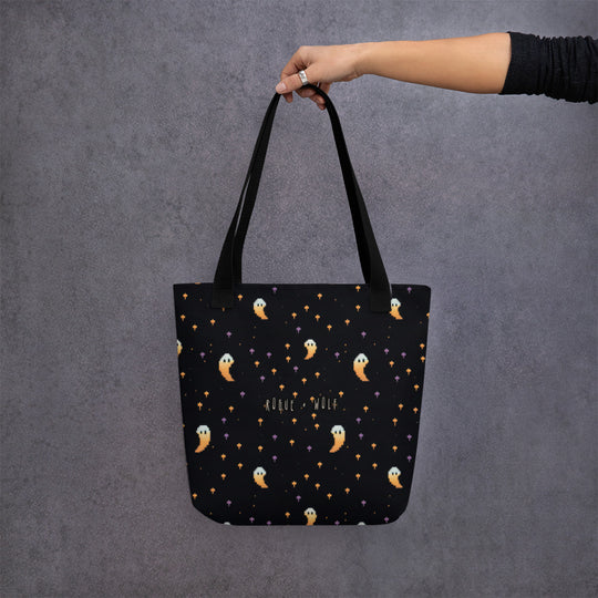 Stargazin' Spectres Tote for Women - Dark Academia Witchy Large Foldable Bag for Uni Work Grocery Goth Gifts