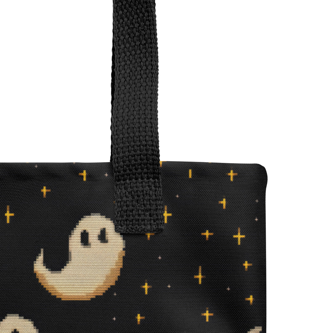 Spooky Soirée Vegan Tote for Women - Dark Academia Witchy Large Foldable Bag with cute Ghosts for Uni Work Shopping Goth Gifts