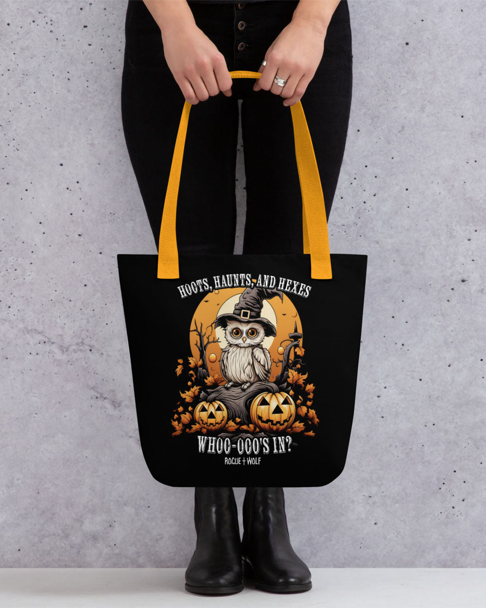 Hoots, Haunts, and Hexes Tote Bag