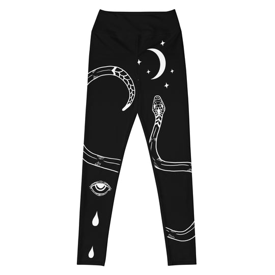 Serpent Summoner Leggings - Vegan UPF 50+ Protection Dark Academia Goth Yoga Activewear Occult Witchy Leisurewear