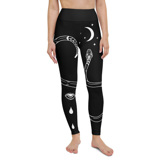 Serpent Summoner Leggings - Vegan UPF 50+ Protection Dark Academia Goth Yoga Activewear Occult Witchy Leisurewear