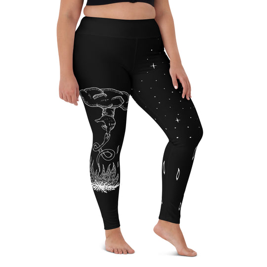 Godbane Leggings - Vegan UPF 50+ Protection Dark Academia Goth Yoga Activewear Occult Witchy Leisurewear