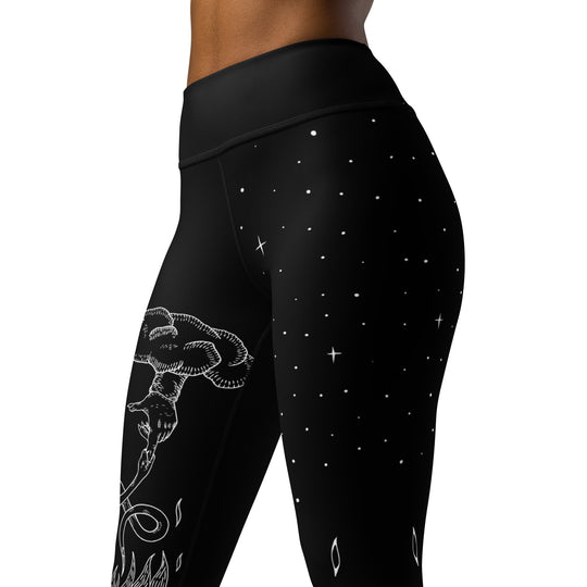 Godbane Leggings - Vegan UPF 50+ Protection Dark Academia Goth Yoga Activewear Occult Witchy Leisurewear