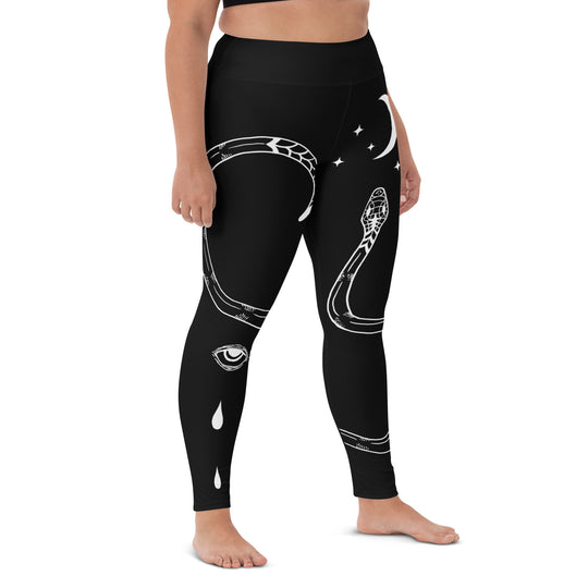 Serpent Summoner Leggings - Vegan UPF 50+ Protection Dark Academia Goth Yoga Activewear Occult Witchy Leisurewear