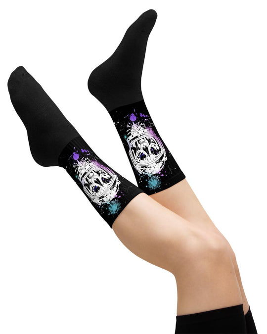 Cat-Astro-Phe Socks - Vegan Goth Socks Unisex Grunge Aesthetic Witchy Alt Accessories Spooky Cool Fun Gifts