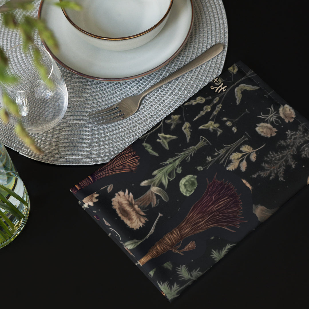 Witches' Broomsticks Cloth Napkin Set