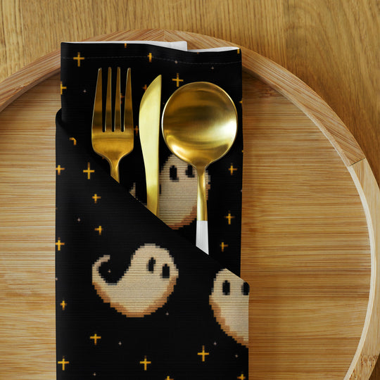 Spooky Soirée Cloth Napkins Set of 4 - Dark Academia Cute Ghosts - Gothic Home Decor - Goth Table Setup