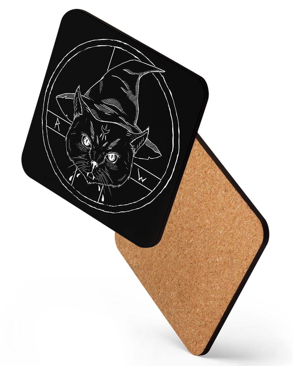 Purrfect Brew Coaster - Gothic Style Addition to Your Alternative Fashion Lifestyle - On Demand Eco-friendly Sustainable Product