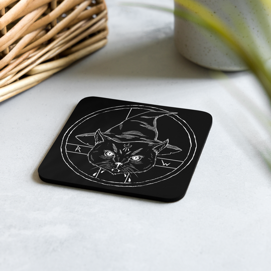 Purrfect Brew Coaster - Gothic Style Addition to Your Alternative Fashion Lifestyle - On Demand Eco-friendly Sustainable Product