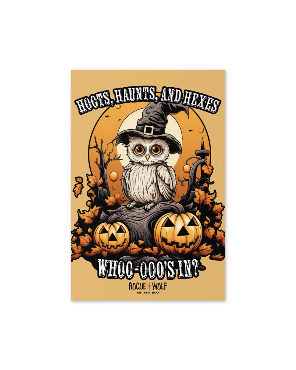 Hoots, Haunts, and Hexes Greeting Card