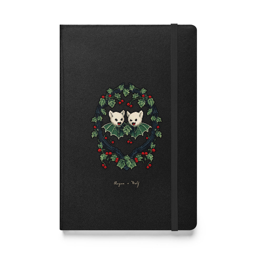 Ivy League Hardcover Notebook - with Elastic Closure & Ribbon Marker - Gothic Stationery with Cute Bats - Witchy Journal for Women - Home Office School College