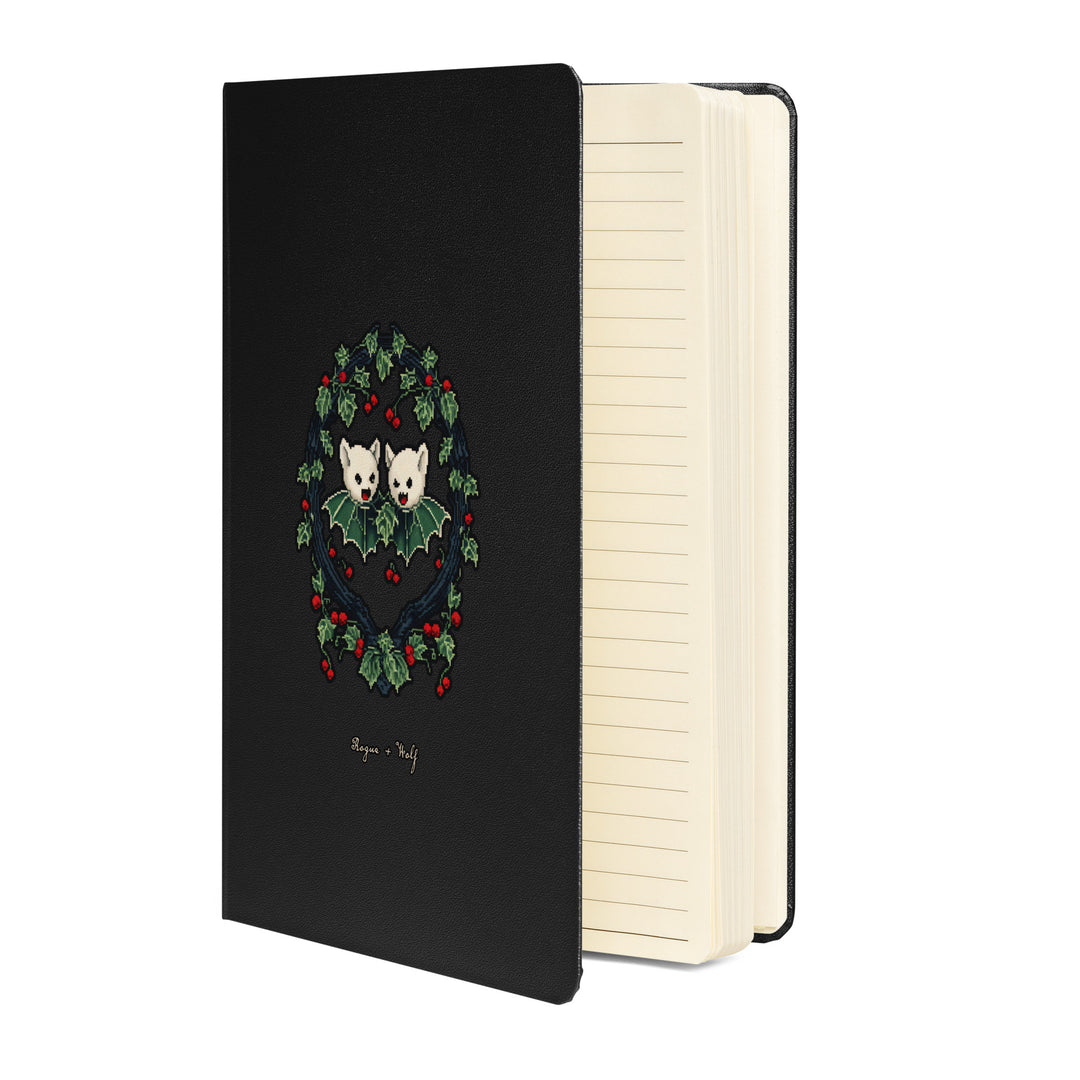 Ivy League Hardcover Notebook - with Elastic Closure & Ribbon Marker - Gothic Stationery with Cute Bats - Witchy Journal for Women - Home Office School College