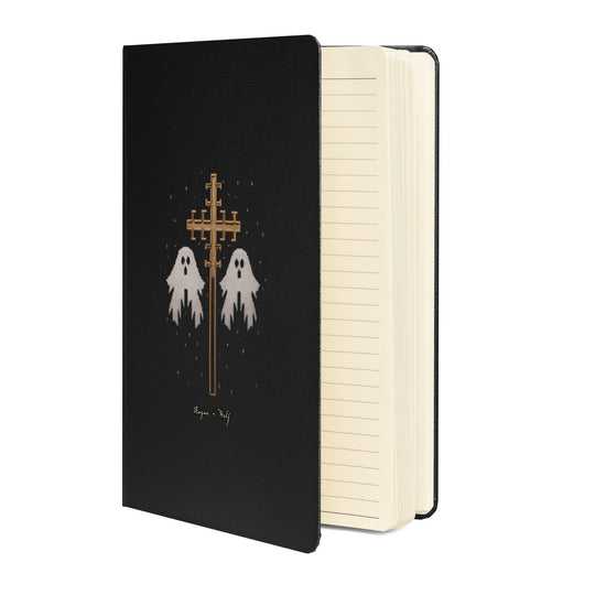 Holy Spirits Hardcover Notebook with Elastic Closure & Ribbon Marker - Gothic Stationery with Cute Ghosts - Witchy Journal for Women  - Home Office School College