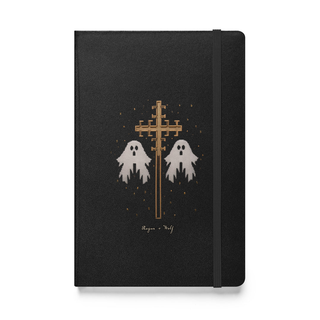 Holy Spirits Hardcover Notebook with Elastic Closure & Ribbon Marker - Gothic Stationery with Cute Ghosts - Witchy Journal for Women  - Home Office School College