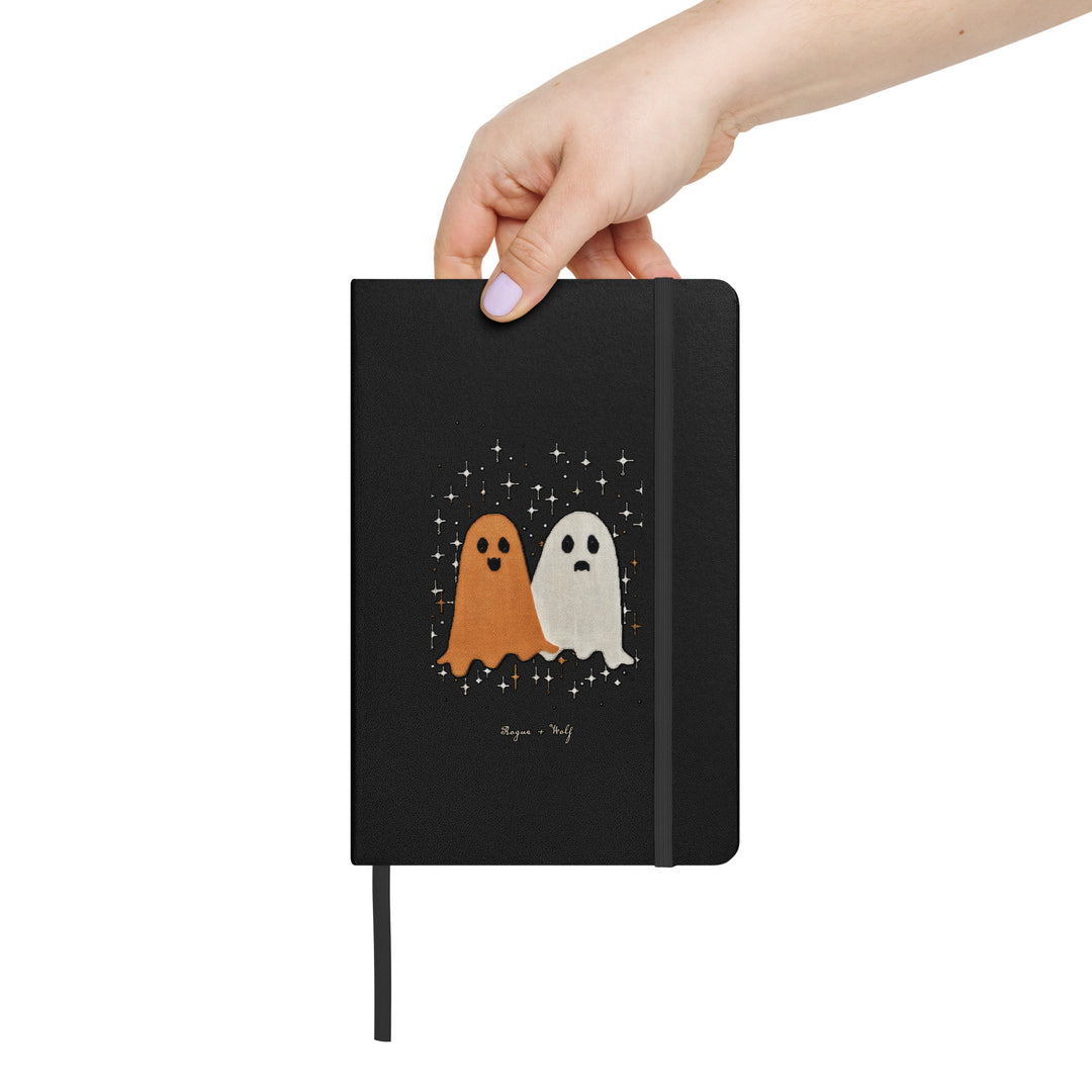 Ghost Besties Hardcover Notebook - with Elastic Closure & Ribbon Marker - Gothic Stationery with Cute Ghosts - Witchy Journal for School Office College & Uni