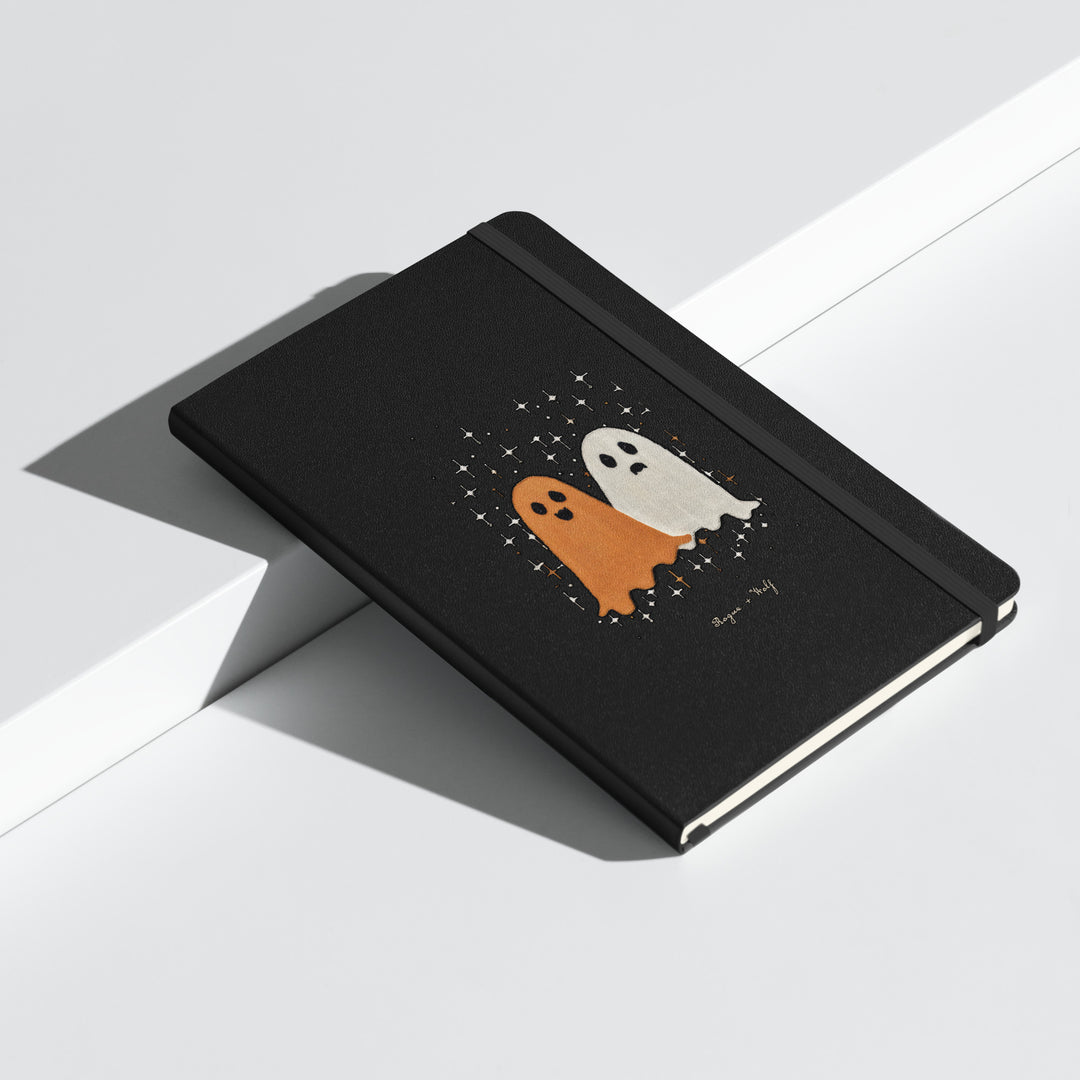 Ghost Besties Hardcover Notebook - with Elastic Closure & Ribbon Marker - Gothic Stationery with Cute Ghosts - Witchy Journal for School Office College & Uni