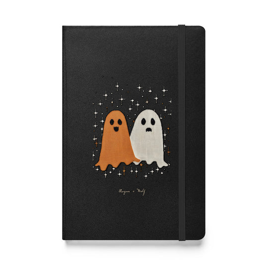 Ghost Besties Hardcover Notebook - with Elastic Closure & Ribbon Marker - Gothic Stationery with Cute Ghosts - Witchy Journal for School Office College & Uni