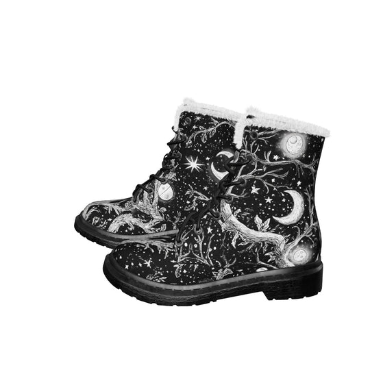 Black Waning Tree Winter Boots