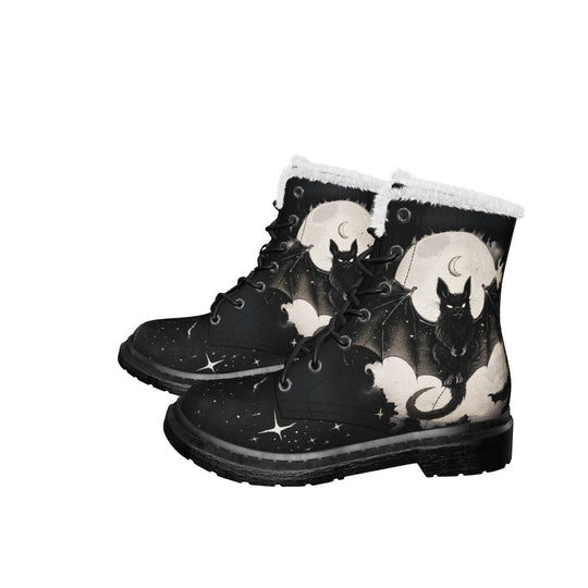 Moonlit Bat Winter Boots