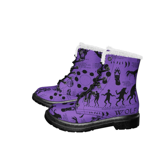Purple Wolf Study Winter Boots