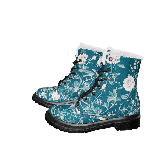 Teal Rose Romance Winter Boots