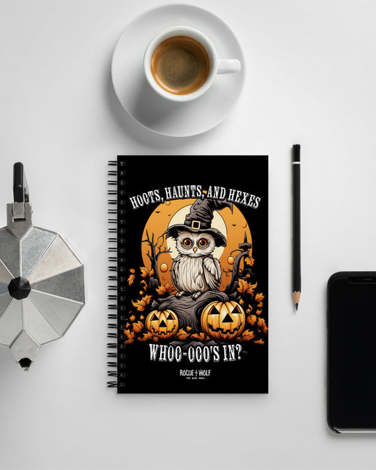Hoots, Haunts, and Hexes Spiral Notebook