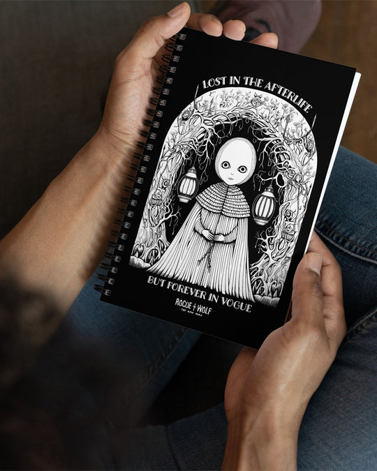 Lost in the Afterlife Spiral Notebook - Gothic Journal for Women Spooky Stationery Halloween Gifts