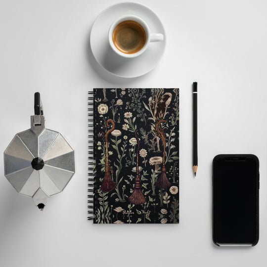Witches' Broomsticks Spiral Notebook