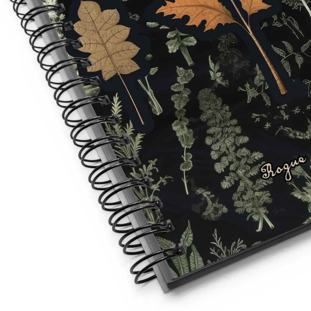 Autumn Memoir Spiral Notebook - Botanical Witchy Journal Uni & College Dark Academia Essentials - Gothic Stationery