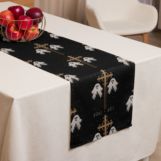 Holy Spirits Table Runner - Witchy Home Decor - Gothic Kitchen Cute Ghosts Table Setup - Goth Gifts