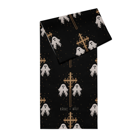 Holy Spirits Table Runner - Witchy Home Decor - Gothic Kitchen Cute Ghosts Table Setup - Goth Gifts