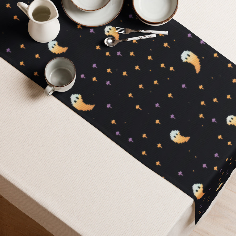 Stargazin’ Spectres Table Runner - Witchy Home Decor - Gothic Kitchen Cute Ghosts Table Setup - Goth Gifts