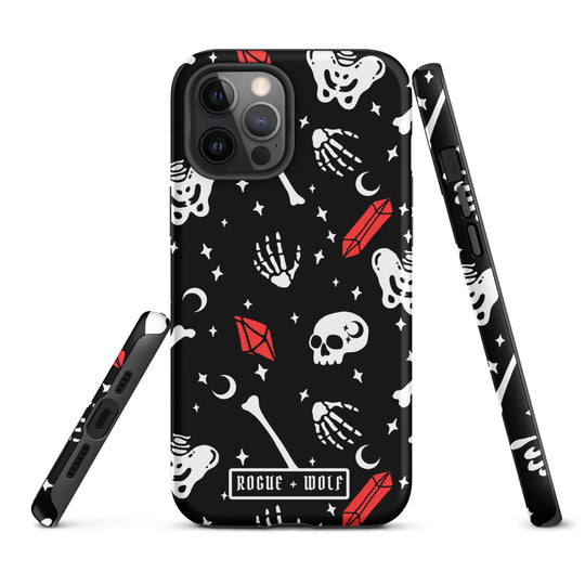 Skulls & Crystals Tough Phone Case for iPhone - Shockproof Anti-scratch Goth Witchy Accessories