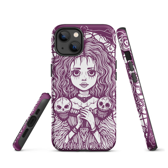 Cursed to Love Tough iPhone Case - Shockproof Witchy Case Goth Cell Phone Accessories Cool Gothic & Christmas Gifts