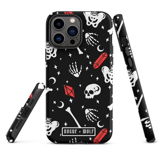 Skulls & Crystals Tough Phone Case for iPhone - Shockproof Anti-scratch Goth Witchy Accessories