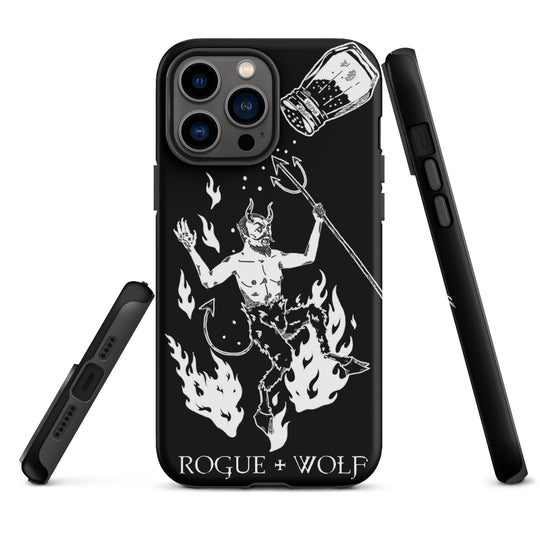 One Salty Devil B&W Tough Phone Case for iPhone - Witchy Goth Anti-scratch Shockproof Cover