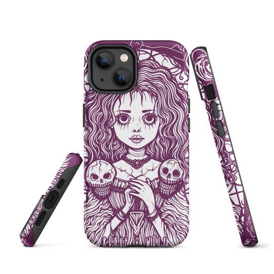 Cursed to Love Tough iPhone Case - Shockproof Witchy Case Goth Cell Phone Accessories Cool Gothic & Christmas Gifts