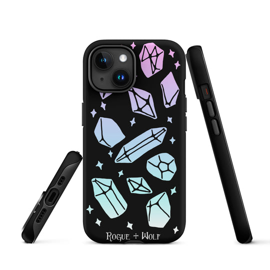 Divination Crystals Tough Phone Case for iPhone - Shockproof Anti-scratch Goth Witchy Phone Accessories Cover