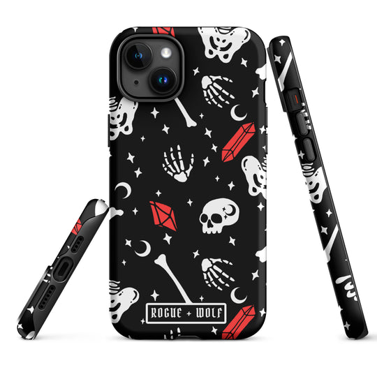 Skulls & Crystals Tough Phone Case for iPhone - Shockproof Anti-scratch Goth Witchy Accessories