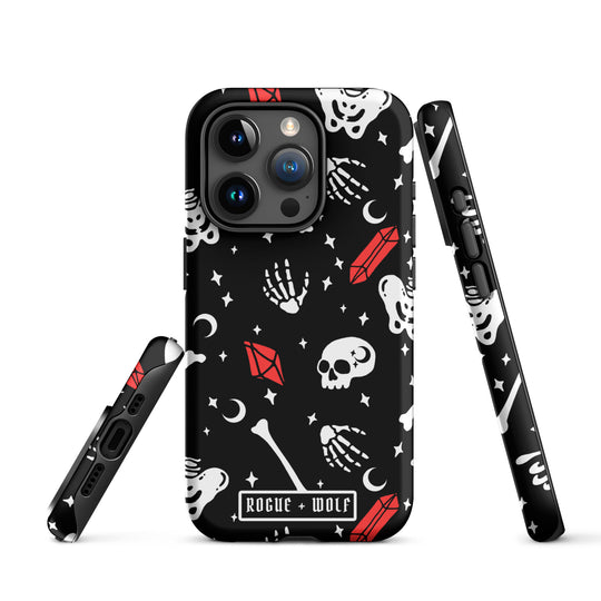 Skulls & Crystals Tough Phone Case for iPhone - Shockproof Anti-scratch Goth Witchy Accessories