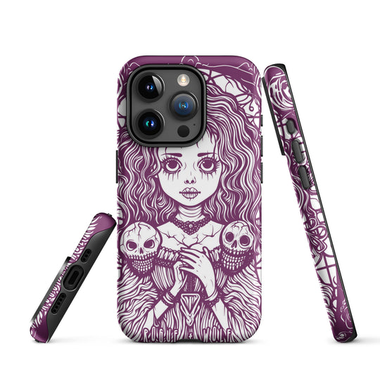 Cursed to Love Tough iPhone Case - Shockproof Witchy Case Goth Cell Phone Accessories Cool Gothic & Christmas Gifts