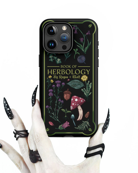 Book of Herbology Tough Phone Case for iPhone - Shockproof Witchy Phone Accessories Anti-scratch Goth Cover