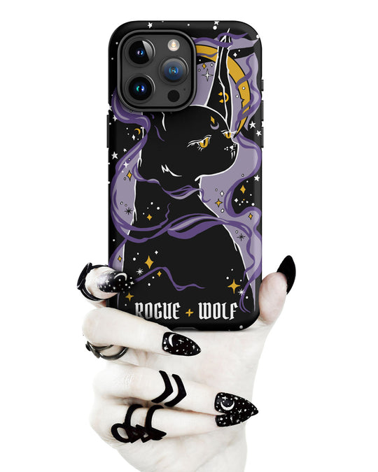 Witch Kitten Tough Phone Case for iPhone - Shockproof Witchy Goth Anti-scratch Cover Accessory