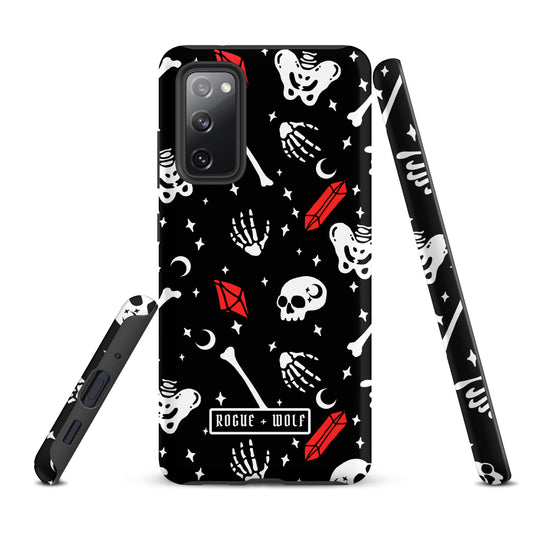 Skulls & Crystals Tough Phone Case for Samsung - Shockproof Anti-scratch Goth Witchy Phone Cover Accessory