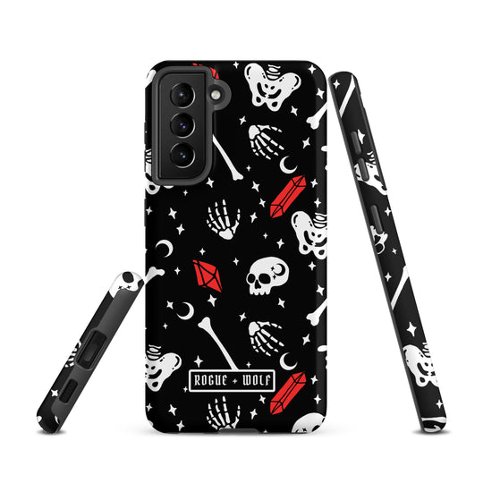 Skulls & Crystals Tough Phone Case for Samsung - Shockproof Anti-scratch Goth Witchy Phone Cover Accessory