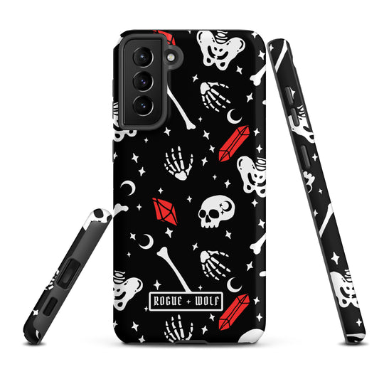 Skulls & Crystals Tough Phone Case for Samsung - Shockproof Anti-scratch Goth Witchy Phone Cover Accessory